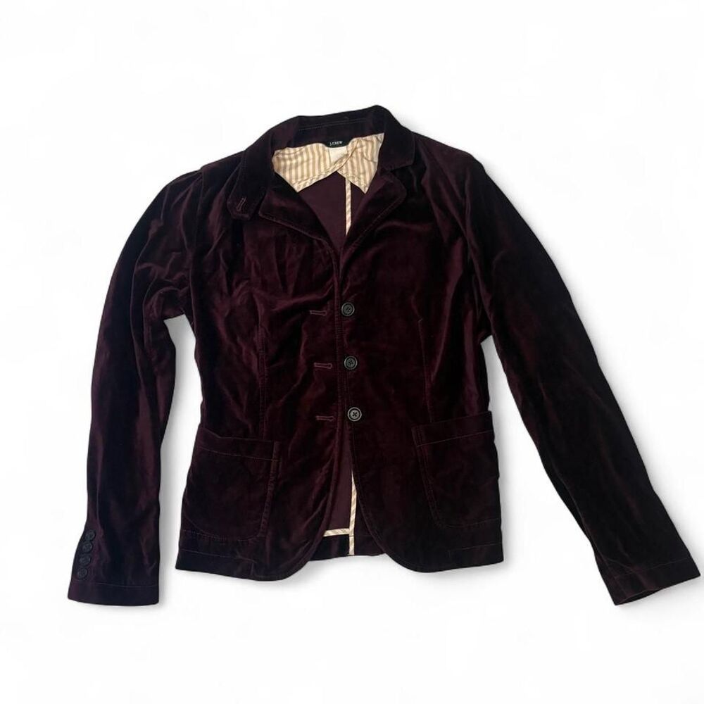 Jcrew Women's Deep Purple Velvet Blazer Jacket Size S